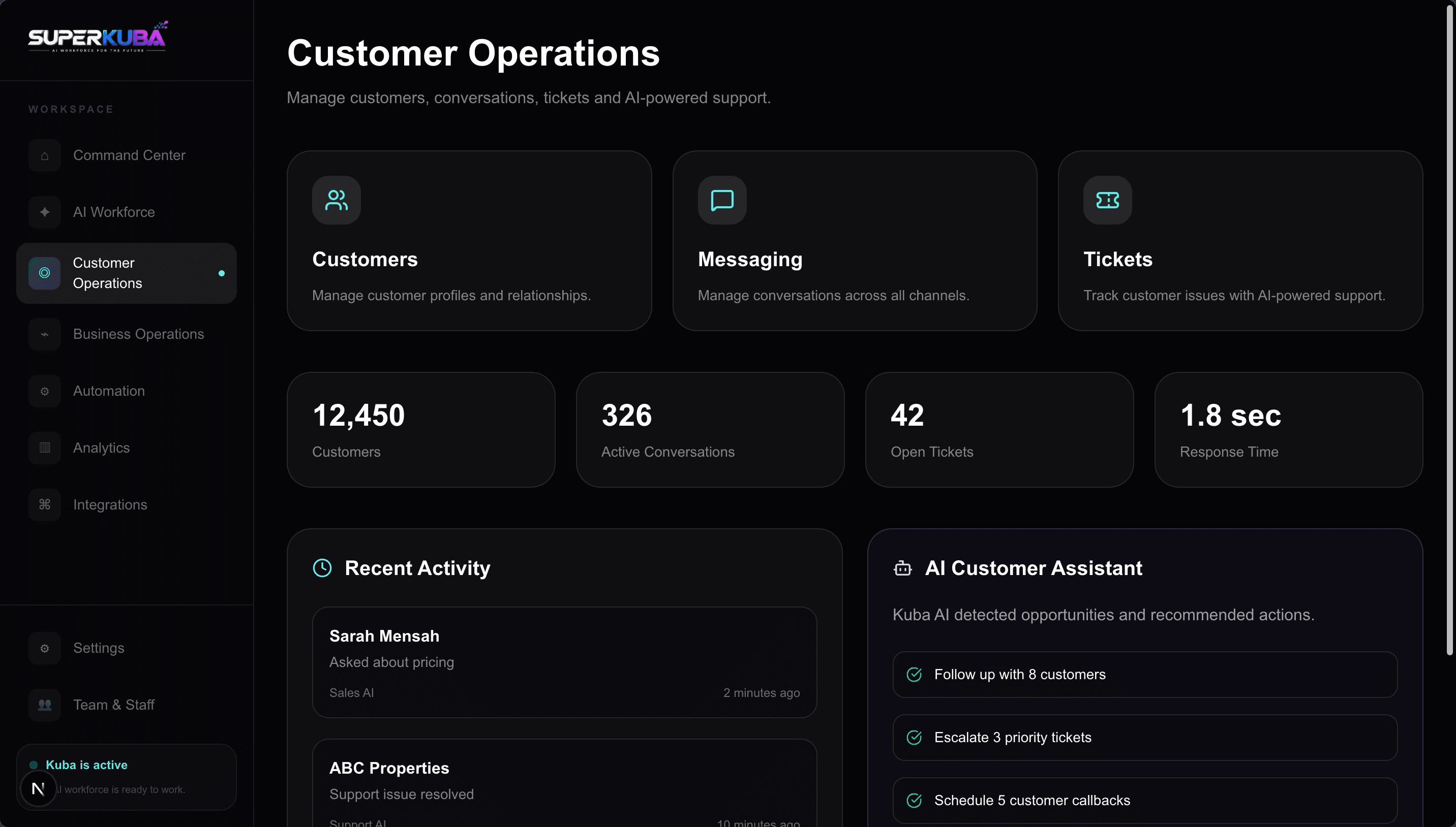 SuperKuba intelligent customer operations hub